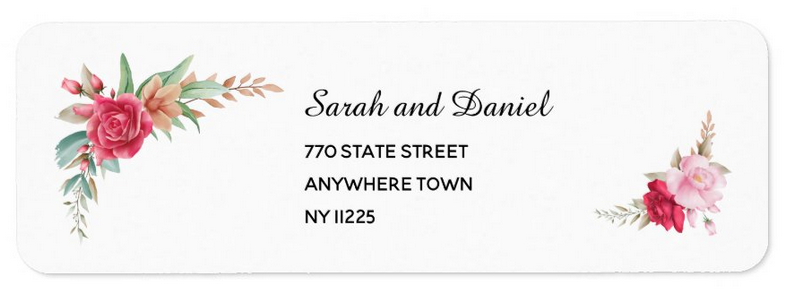 Light and Dark Pink Rose Blush Return Address Label